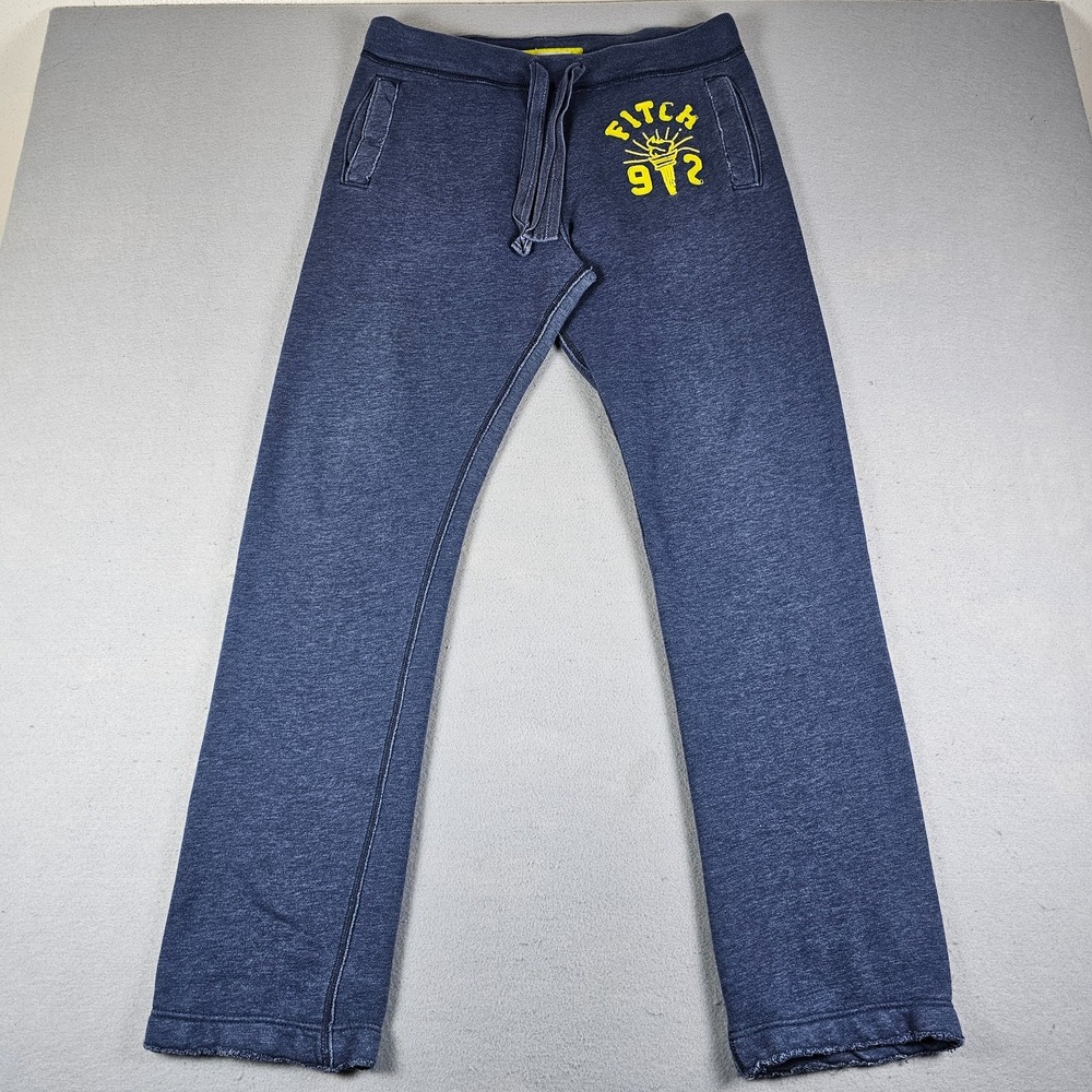 VTG Y2K Abercrombie Fitch Sweatpants Mens Medium Blue Embroidered Liberty Torch